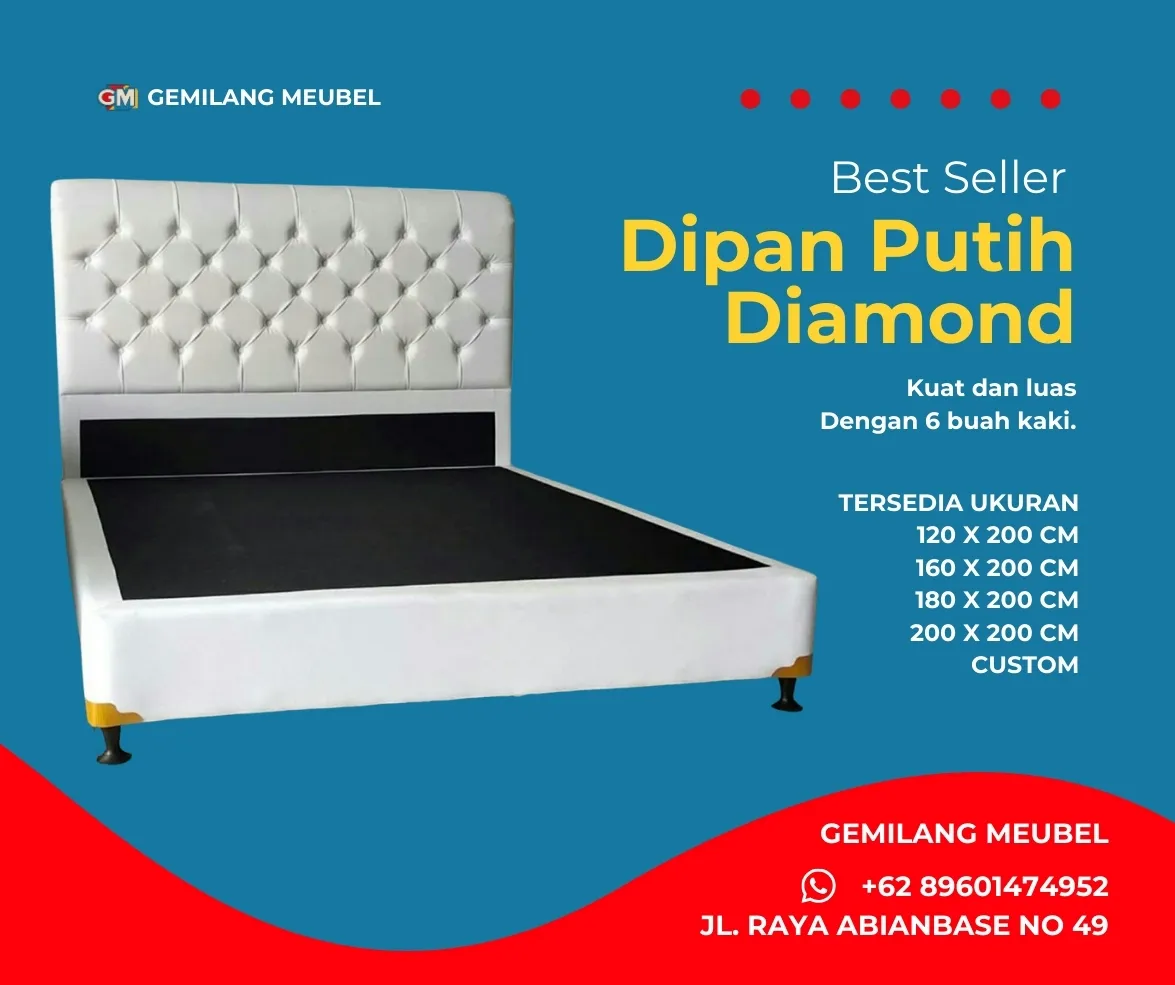 Harga Dipan Putih Diamond di Gemilang Meubel Bali